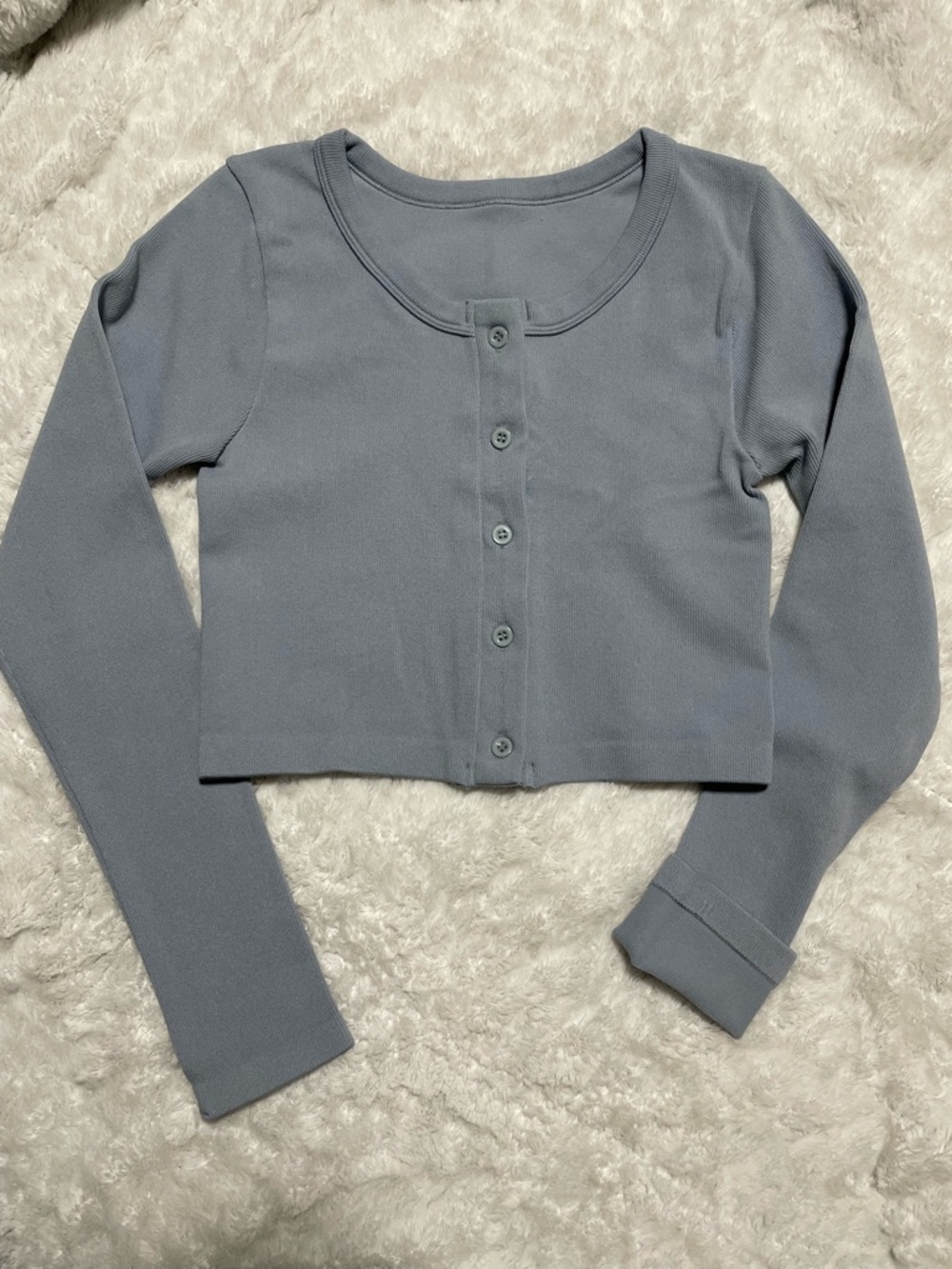 SHEIN Long Sleeve Button Up Crop Top